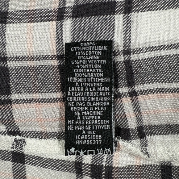 Sactuary Sweater Womens Small Light Gray Plaid Lined Long Sleeve Wool Blend - Picture 15 of 15